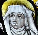 La Vierge dans un vitrail Renaissance  de l'église