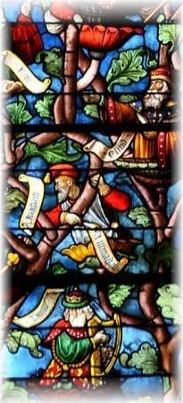 Vitrail de l'Arbre de Jessé de Jehan I Macadré à l'église Sainte-Madeleine de Troyes, détail