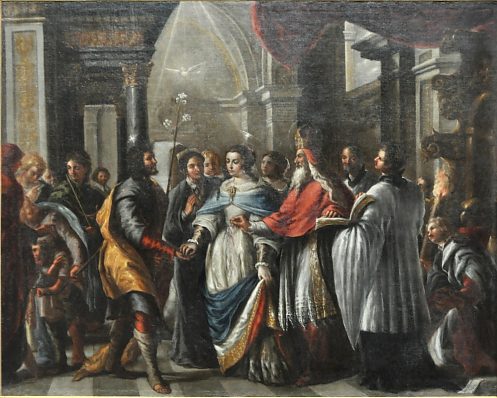 «Le Mariage de la Vierge» par Juan de Baldes, 3e quart du XVIIe siècle.