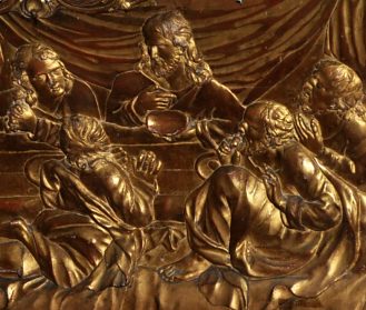 Le soubassement du maître-autel : détail de la Cne (XIXe  siècle?)