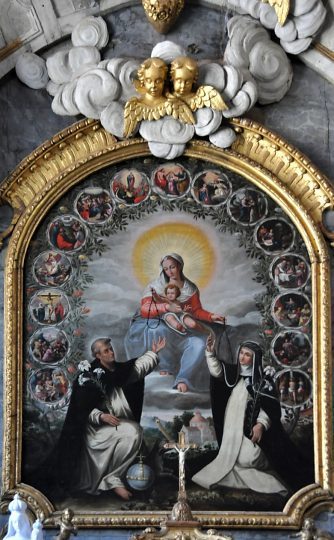 «La Vierge remet le rosaire  saint Dominique» (Auteur inconnu)
