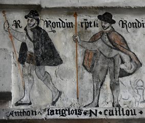 Deux pèlerins dans la fresque de 1582