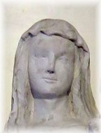Vierge  l'Enfant du XVe sicle, dtail