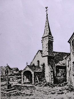 Dessin de l'église du XIIe siècle