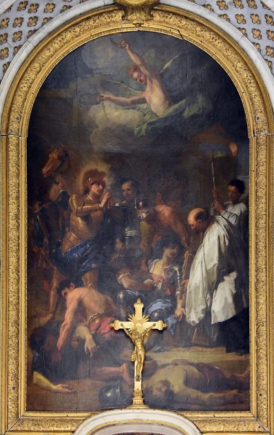 Saint Louis priant pour les blesss et les faisant assister  aprs une bataille par 		Jean Jouvenet, huile sur toile, 1709-1710