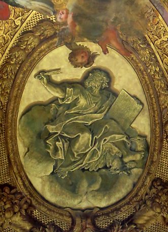Saint Jean l'vangliste par Antoine Coypel, huile sur enduit (1708–1710)