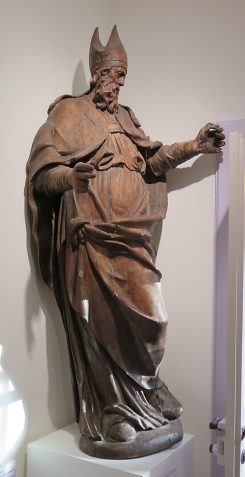 Attribué à Delachaize : statue de Saint Martin, XVIIe siècle, bois
