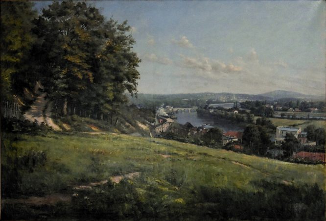 Edmond Poteau : «La Vallée de la Seine et l'île Séguin», 1897, Huile sur toile