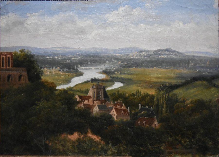 Jean-Baptiste Langlacé (1786-1864) : «Vue prise sur les hauteurs de Meudon», 1818, Huile sur toile