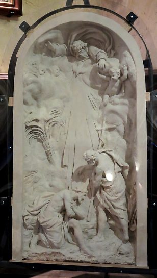 «Le Baptême du Christ», haut–relief de Louis–Simon Boižot