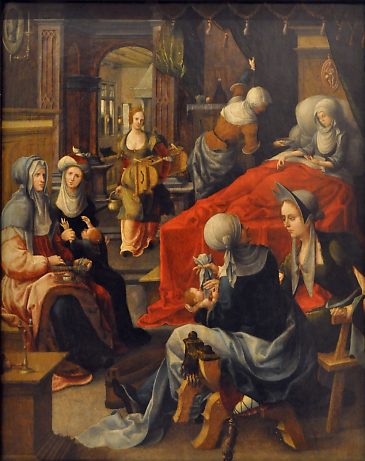 Attribué à Noël Bellemare (vers 1490-1546) : «La  Naissance de la Vierge»