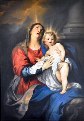 Atelier d'Anton Van Dyck (1599-1641) : «Vierge à l'Enfant»