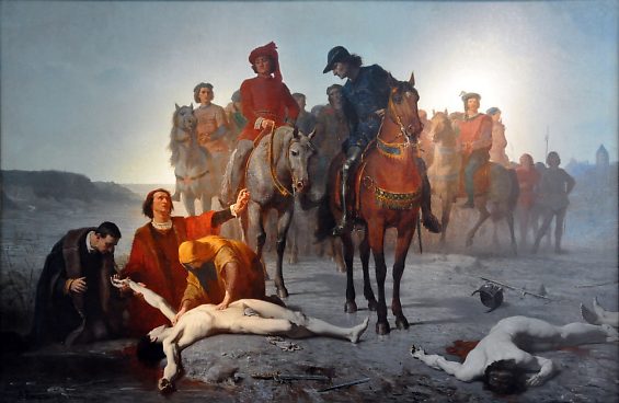 Auguste Feyen–Perrin (1826–1888) : «Charles le Téméraire retrouvé mort après la bataille de Nancy» 