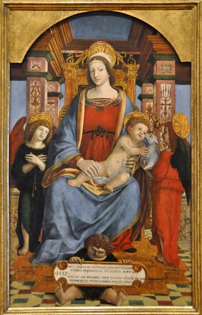 Francesco de'Tatti (1470 ou 1480–avant 1532) : «Vierge à l'Enfant accompagnée par deux anges»