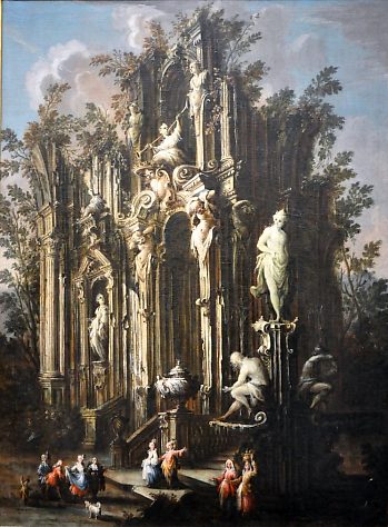 Gherardo Poli (1674 – après 1739) : «Fantaisie d'architecture en ruine avec la naissance de Vénus»