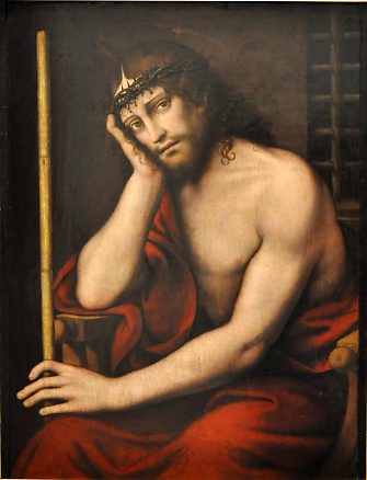 Attribué à Giampetrino (actif entre 1508 et 1549 à Milan) : «Christ au roseau»