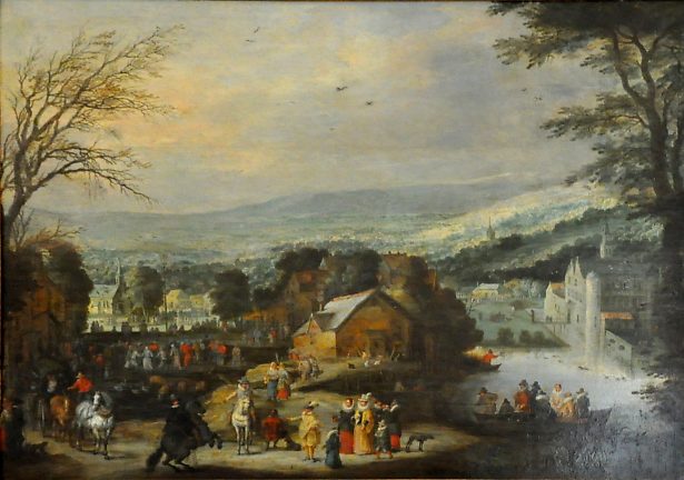Attribué à Joss II de Momper (1564–1635) : «Fête de village flamand»