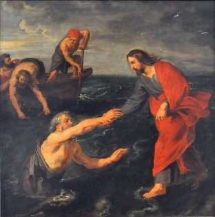 Pierre–Paul Rubens (1577–1640) : «Jésus marchant sur les eaux»