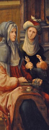 Attribué à Noël Bellemare (vers 1490-1546) : «La  Naissance de la Vierge», détail