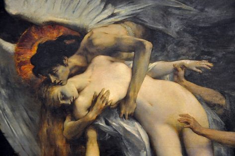 Henri–Léopold Lévy (1840–1904) : «Jeune fille et la Mort», détail