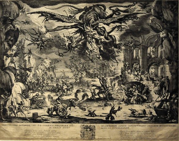 «La Tentation de saint Antoine» de Jacques Callot (1592–1635), eau–forte rehaussée de burin, 3e état, 1635