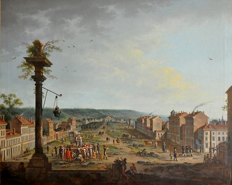 «Vue de la Place de Grève et du Cours de la liberté» de Jean–Baptiste Claudot (1733–1805), huile sur toile, 1801