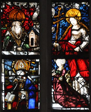 Absidiole sud, baie 106 : Saint Henri de Bamberg, sainte Marguerite d'Antioche et la donatrice