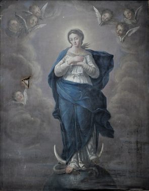 La Vierge écrasant le serpent, tableau de l'autel de la Vierge
