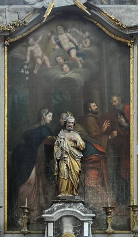 L'autel Saint-Joseph et tableau anonyme de la Visitation