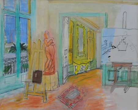 «L'atelier du peintre  la sculpture rouge» de Raoul Dufy (1877-1953), 1949