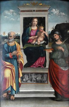 «Vierge et Enfant Jésus, saint Pierre et sainte  Cécile» de Mazzola, XVIe siècle