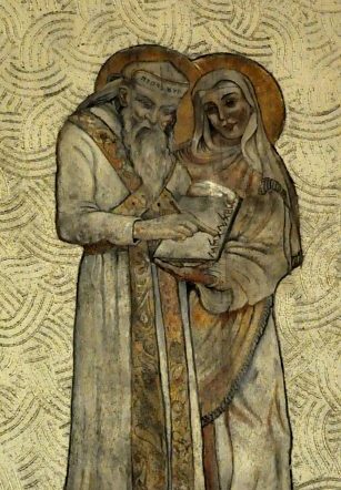 Sainte Anne et saint Joachim dans la fresque de l'abside