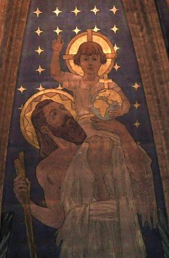Saint Christophe porte le Christ sur ses épaules