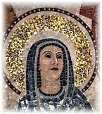 La Vierge dans la mosaïque de la chapelle de la Vierge