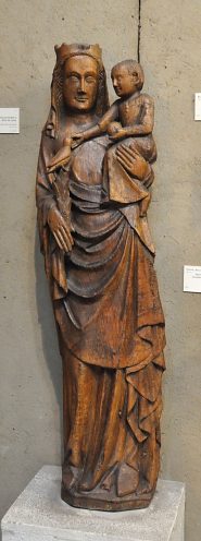 Statue de Vierge à l'Enfant en bois