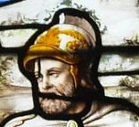 Détail du vitrail de la baie 10 à l'église Saint-Eusèbe (vers 1540)