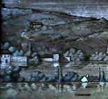 La crue de la Loire en 1846, d�tail du vitrail de saint Nicolas (XIXe si�cle)