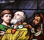 L'Arrestation de saint Jacques, vitrail de l'atelier Maréchal de Metz, détail