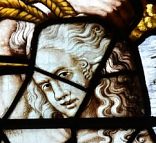 Saint Sébastien dans un vitrail de 1560, détail Saint Sébastien dans un vitrail de 1560, détail