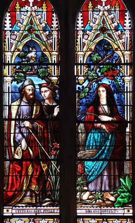 Idylle de Ruth et Booz, scène centrale du vitrail