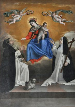 «La Vierge offrant le Rosaire à saint Dominique et sainte Jeanne de Chantal»