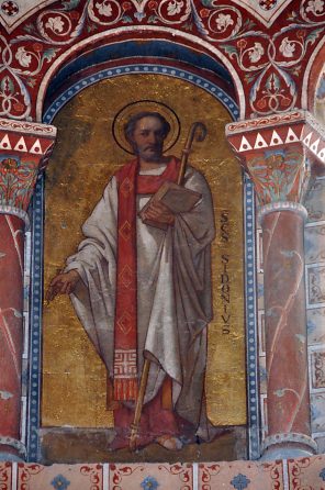 Peinture de saint Sidonius dans les arcades du chœur (XIXe siècle)