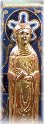 Ch�sse de saint Calmin, d�tail : la Vierge de la Crucifixion