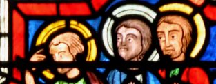 Les apôtres et la Mort de la Vierge, détail (XIIIe siècle  restauré)