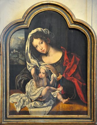 «Vierge à l'Enfant», huile sur bois.