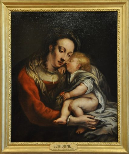 «Une mère tenant son enfant endormi» de Schidone