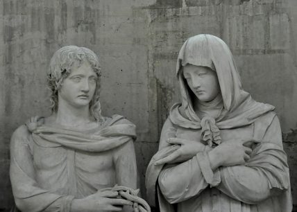 Mise au tombeau : saint Jean et la Vierge