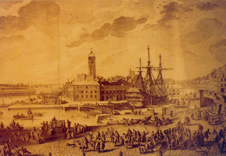 «Embarquement au port de Brest, le bassin de Toulon»