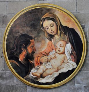 Peinture de la Nativité dans la chapelle axiale