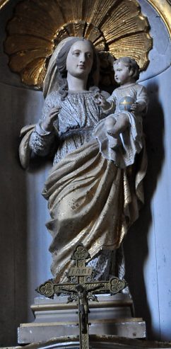 La Vierge à l'Enfant dans le retable du Rosaire